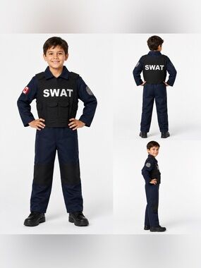 Kids SWAT Police Costume - Navy and Black